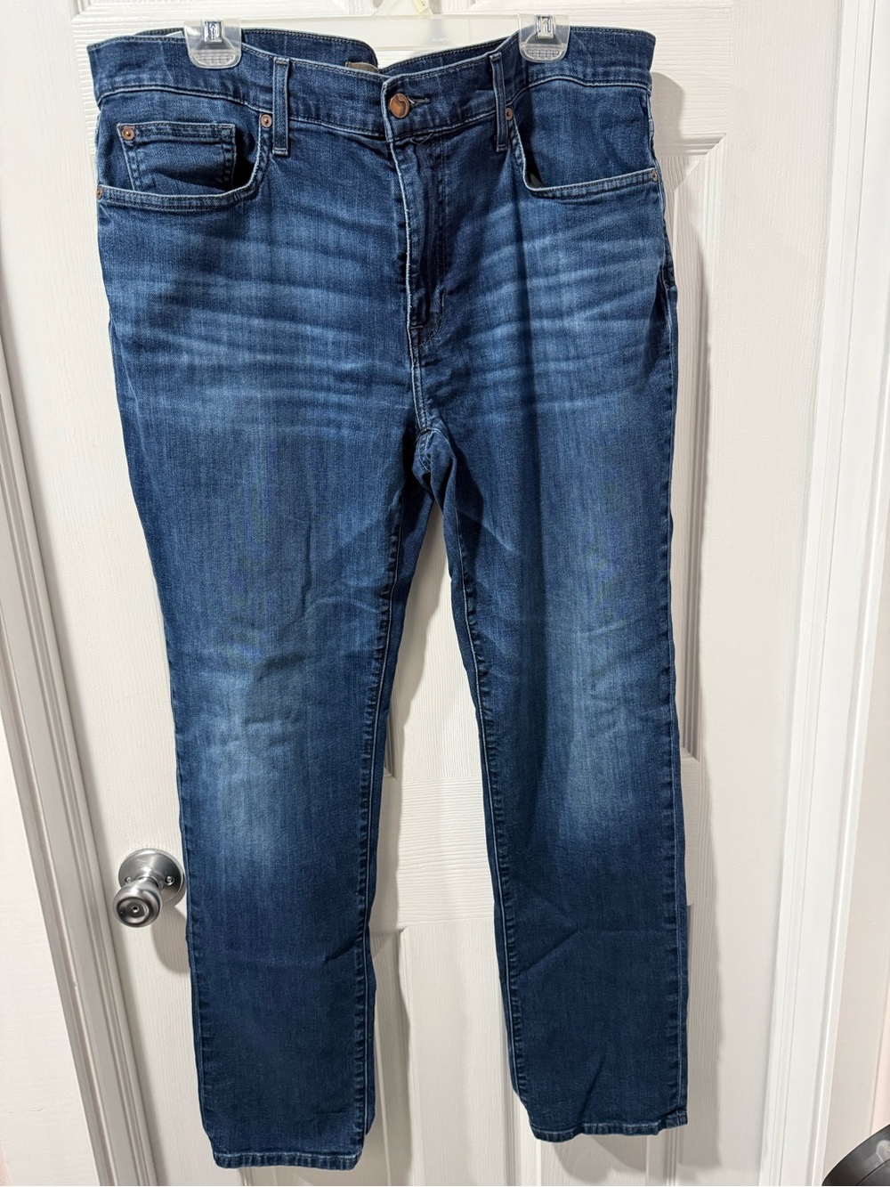Joe’s The Brixton Men's Blue Straight Jeans, frayed at hem see pics 38x 33